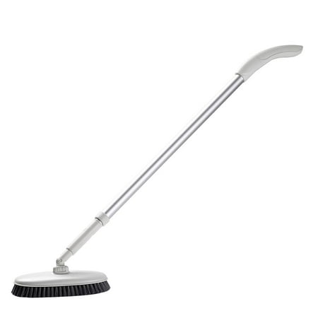 

Floor Scrub Brush Long Handle Plastic Floor Cleaning Brush Lightweight White Floor Cleaner Adjustable Angle Ground Cleaning Equipment for Home Housework
