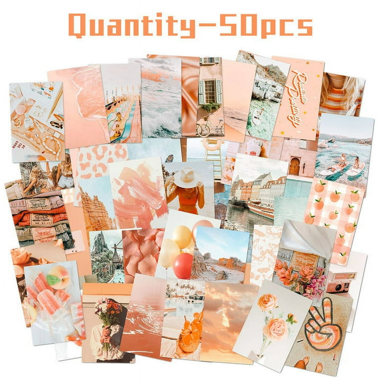 50PCS Pink Aesthetic Wallpapers, Rosy Collage Print Kit, Wall Art
