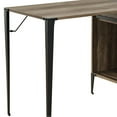 thumbnail image 6 of GZXS 48" L-Shaped Home Office Desk with Storage Cabinet, Barn Doors and Shelves, Rustic Oak & Black, 6 of 8