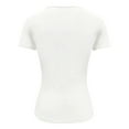 thumbnail image 5 of MIXUE Womens Tops Summer Solid Color Round Neck Short Sleeve Slim Fit Casual Soft Tunic Tshirts Streetwear,White,XL, 5 of 5