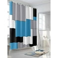 thumbnail image 3 of Shower Curtain Abstract Geometric Bathroom Curtains with Hooks, Waterproof Fabric Mid Century Blue Bath Shower Curtains Set for Bathroom Bathtubs Decor 36x72 Inch, 3 of 8