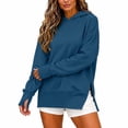 thumbnail image 5 of Enjoytime Hoodies for Women Long Sleeve Solid Color Side Slit Sweatshirt Fall Winter Soft Casual Pullover Hoodie, 5 of 6