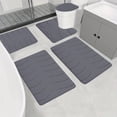 thumbnail image 5 of Isvgxsz Bathroom Rugs Sets 5 Piece,Memory Foam Bathroom Mats Set Extra Thick, Non Slip Bath Mats for Bathroom, Water Absorbent, Washable Dark Bath Rugs for Tub, Toilet and Floor, 5 of 10