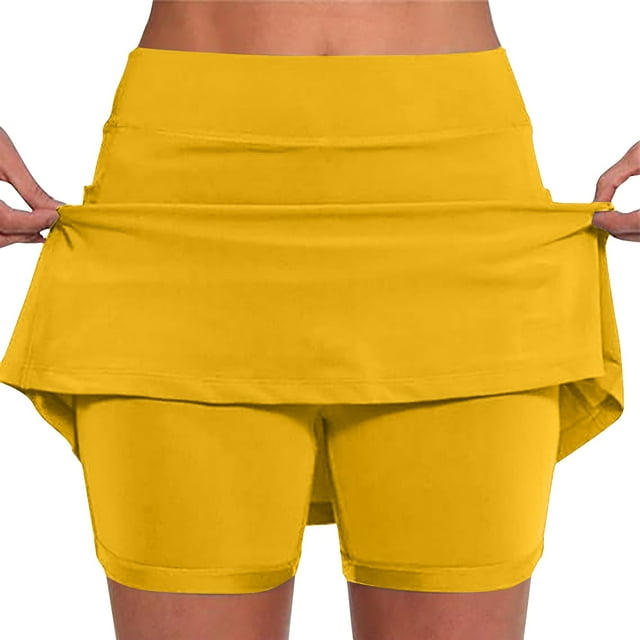 FNFYFH Clearance Ladies Gym Loose Fit Solid Summer Sport Shorts Lightweight Exercise Shorts,Orange