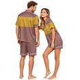 thumbnail image 4 of Button Up Pajamas for Women Mens Pajamas Set Shorts Men's Pajama Sets Matching Pajamas for Couples Matching Pajamas Set for Couples Plaid Button Down Soft Cooling Sleepwear Pockets Women Men, Red, S, 4 of 5