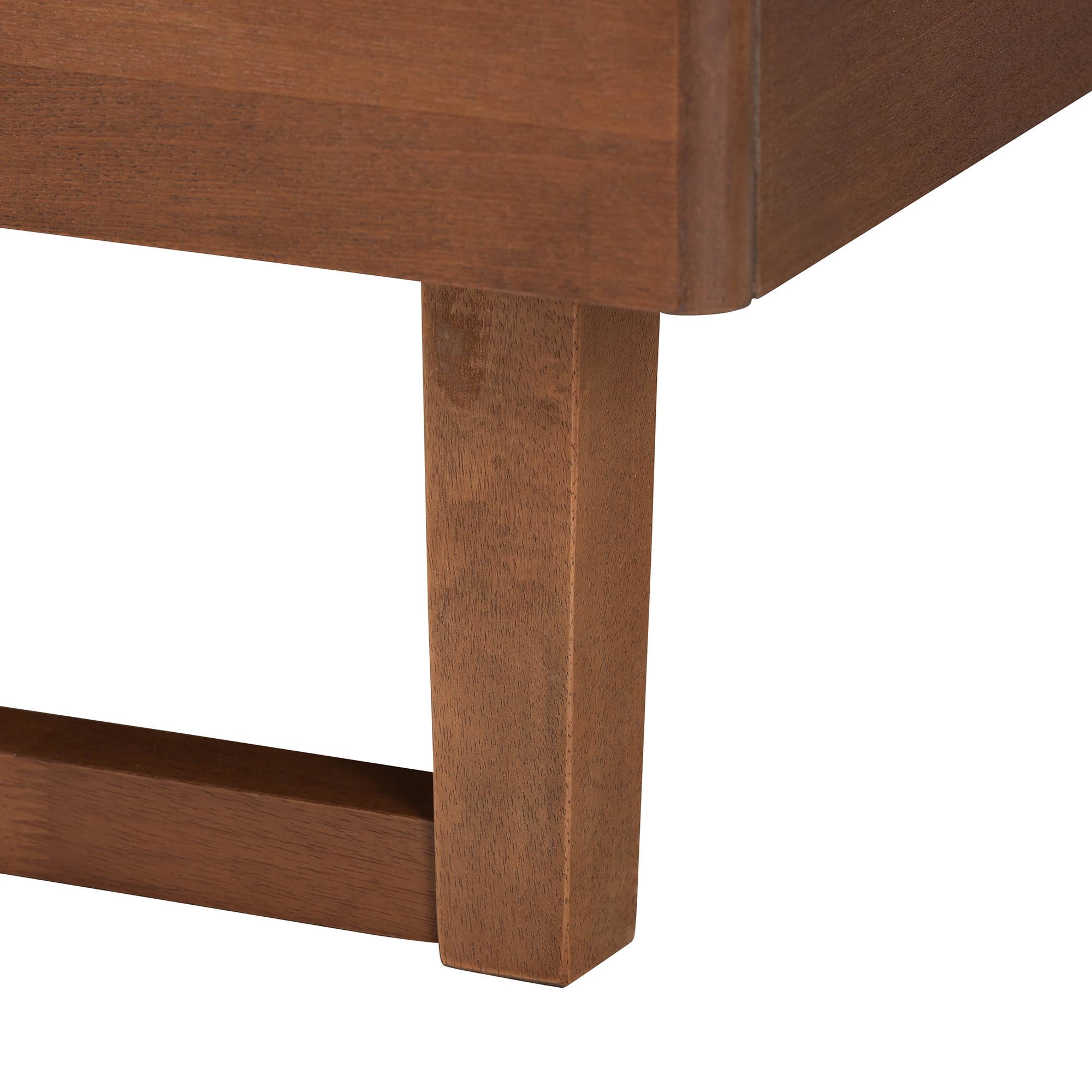 Baxton Studio Roald Mid-Century Platform bed, King, Walnut Brown