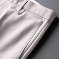 thumbnail image 4 of CQONEPT Men's Dress Pant Pleated Linen Suit Pants High Waist Straight Leg Business Casual Trousers with Pockets Gray 3XL, 4 of 5