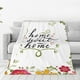 thumbnail image 1 of Balery Home Sweet Home Floral Manta de Felpa Suave y Acogedora – Cobija de Franela Aterciopelada para Cama, Lavable y Cálida para Sofá, Mascotas, Transpirable-40"x30", 1 of 7