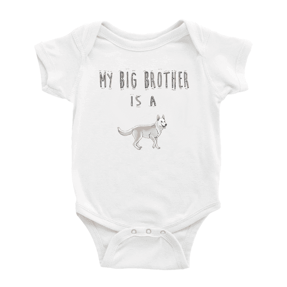 My Big Brother Is A Canaan Dog Funny Baby Bodysuit Boy Girl Unisex