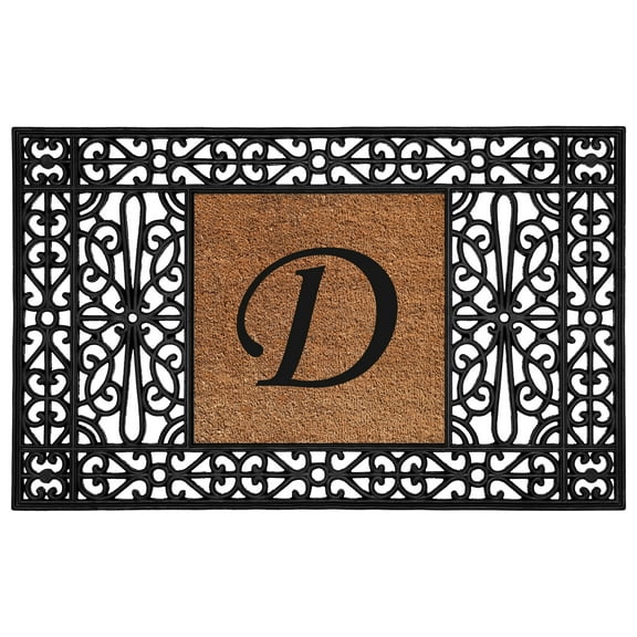 Calloway Mills Coir/Rubber Duchess Monogram Doormat 30" x 48" (Letter D)