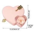 thumbnail image 3 of Caja De Regalo Joyero de corazón rosa con rosa preservada, caja de regalo de recuerdo de doble corazón para mujer (1 unidad) JASKFLY, 3 of 9