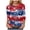 Dark Blue, variant on Womens Independence Day Starry Sky Print Round Neck 3/4 Sleeve Blouse Casual Summer Tops for Women Lightweight Breathable Top