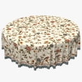thumbnail image 7 of Vintage Beige Floral Round Tablecloth,60 Inch,Stain Resistant Waterproof Table Cover for Dining Room Kitchen Party Decor, 7 of 7