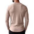 thumbnail image 4 of Lumtrix Men'S Long Sleeve Muscle T Shirts Casual V-Neck Slim Fit Longline Ribbed Knit Shirts Stretch Tee Shirts Khaki L, 4 of 8