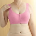 thumbnail image 2 of khonts,Women's Front Closure Strech Bras Padded Breathable Full Support Bra Push up Soft Convenient Snap Bralettes Light Pink 38, 2 of 9