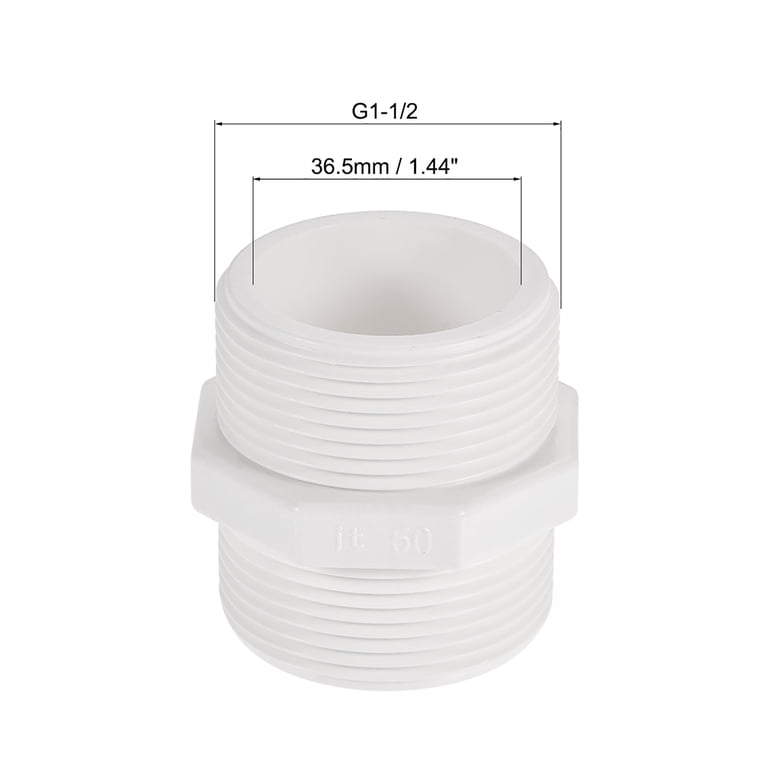 Uxcell Pipe Fitting, G1-1/4 Male Thread, Hex Nipple Tube Adaptor