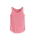 thumbnail image 2 of LYEAA Cotton Tank Top Women Sleeveless Crew Neck Basic Spring Summer Casual Undershirt Solid Vacation Beach Fashion Pullover Vest Breathable Soft Loungewear Going Out Clothes Pink, 2 of 6