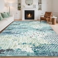 thumbnail image 2 of Garvee 9x12 Modern Abstract Area Rug Machine Washable Rug, Soft Non-Slip Indoor Carpet for Living Room Bedroom Home Office, Blue, 2 of 8