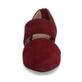 thumbnail image 3 of YDN Women's Fashion Mary Jane Pumps Pointy Toe Elastic Strap D'Orsay Comfy Ballet Flats Back Zipper Comfy Walking Outfit Shoes Size 7 Red, 3 of 4