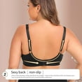 thumbnail image 3 of Bigersell Women Plus Size Underwire T-Shirt Bras - Women's Full Figure Lace V-Neck Padded Push up Bras, Comfort Strap, Back Hook & Eye Closure Black 5XL, 3 of 5