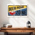 thumbnail image 2 of Elephant Stock Beer Pong Zone Wall Sign Wall Art - Horizontal Multi Panel Canvas - Living Room Wall Decor - Wall Signs Multi Panel - Black And Blue Decor - 23" x 14", 2 of 4