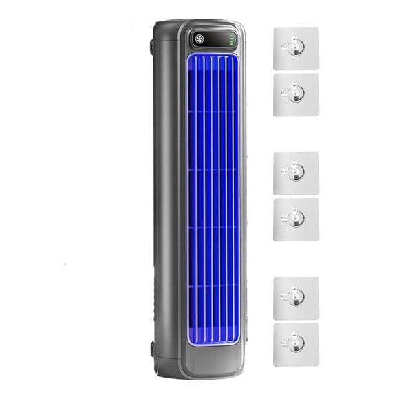 Linnome Ventilateur Tour à Vent Constant Turbine Sans Pales Vent Fort Silencieux Ventilateur de Bureau Rechargeable avec Crochets Gris
