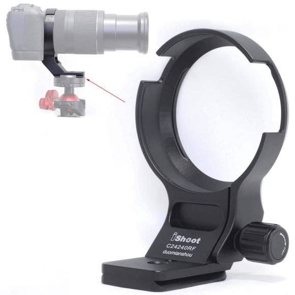 iShoot 79mm Tripod Mount Ring Lens Collar Support for Canon RF 24-240mm f/4-6.3 IS USM Lens, CNC Machined, Built-in Arca-Swiss Quick Release Plate Compatible with Arca Fit Tripod Ball Head