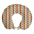 thumbnail image 1 of Geometric Travel Pillow Neck Rest, Hexagonal Comb Pattern Abstract Rhombus Borders Modern, Memory Foam Traveling Accessory Airplane and Car, 12", Orange Dark Blue, by Ambesonne, 1 of 2