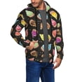 thumbnail image 3 of Zip Up Hoodies for Men - Colourful Ice Cream Print Black Long Sleeve Comfrt Men'S Fashion Hoodies & Sweatshirts, Jackets for Men Hoodies Pullover Clothing Clothes with Pouch, 3 of 5