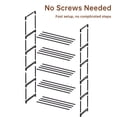 thumbnail image 6 of FOUKUS Expandable Shoe Rack: Adjustable Shoe Rack Metal Shoe Organizer for Closet & Entryway, 5 Tier Shoe Shelf Storage, Small Shoe Rack for Dorm, Garage, Narrow Space, Holds 10-20 Pairs, 6 of 6