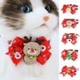 thumbnail image 3 of Happy Date Christmas Cat Collar Breakaway with Cute Bow Tie Bell Kitten Collar Plaid Pattern Xmas Kitten Collar with Removable Bowtie Cat Bow tie Collar, 3 of 8