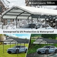 thumbnail image 5 of CarButler 12x21ft Metal Heavy Duty Carport Outdoor Canopy Large Garage with Galvanized Steel Roof and Frame for Driveway Car,Truck, 5 of 8