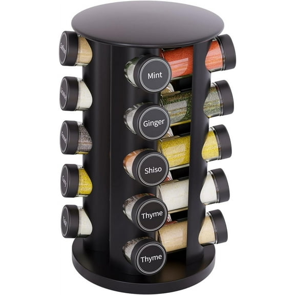 Spice rack set, suitable for kitchen spice tower storage on countertops or cabinets - desktop seasoning organizer