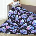thumbnail image 6 of Honeii blue Skull flower Print Fleece Blanket - Throw Blanket for Bed, Sofa, Couch, Camping, and Travel , Microplush Ultra Soft Warm Blanket-60"x50", 6 of 7