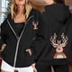 thumbnail image 2 of WILLBEST Sudadera Deportiva para Mujer, Modelo 2025, con Estampado Navideño, Cremallera, Manga Larga, Bolsillo y Cordón Ajustable X-Grande, 2 of 8