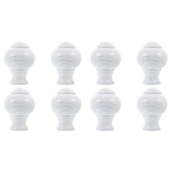 Set of 2 Six- Aluminum Head Wood Grain Club Bay Adjustable Curtain Rods Black Out Window White