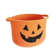 thumbnail image 2 of Halloween Candy Basket Cotton Rope Handheld 9.1x7.1x2.4in with Ghost Decor for Kids Trick or Treat Party by OVFUIZ, 2 of 6