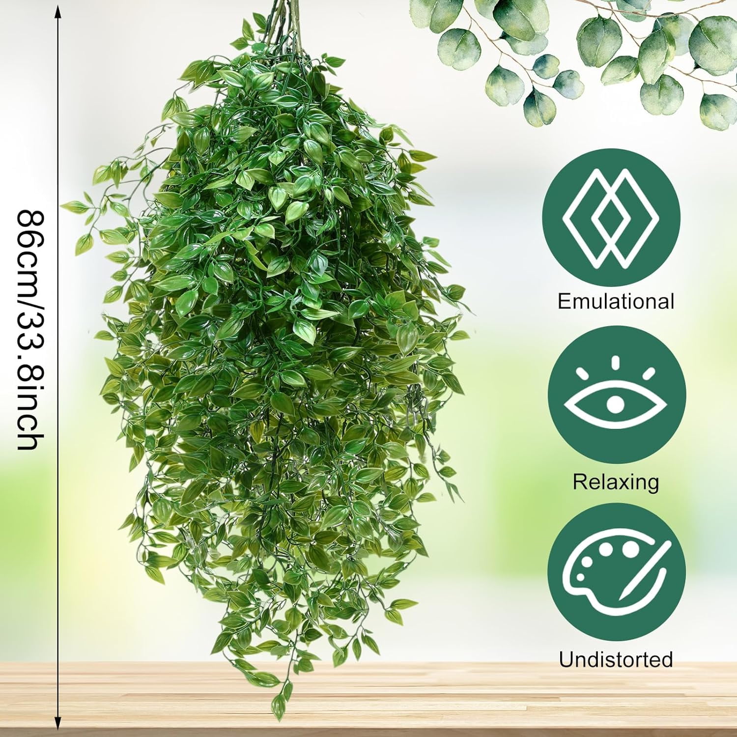 12 Pcs Artificial Hanging Plants Fake Ivy Vines with Fake Leaves for Living Room Decor Indoor Outdoor Decorations for Patio Artificial Plants Greenery for House Wall, No Baskets (Beauty)