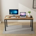 thumbnail image 2 of SOGES 63 inches Gaming Desk Writing Desk Workstation Office Desk Rustic Brown, 2 of 6