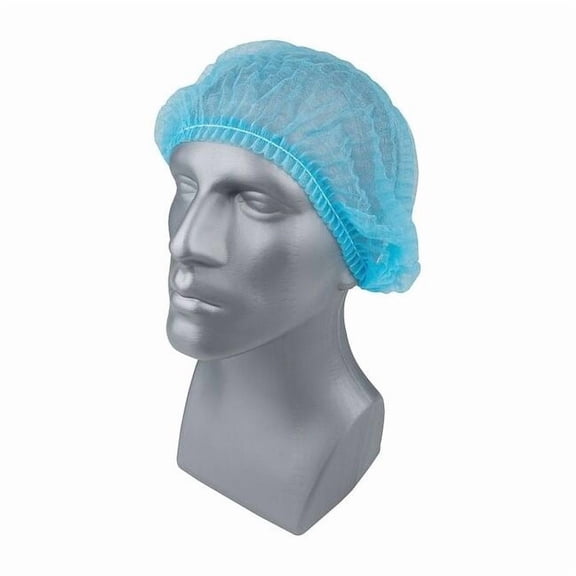 Condor Bouffant Cap, Polypropylene, 24 in Dia., Blue, L, 100 PK 23KX22