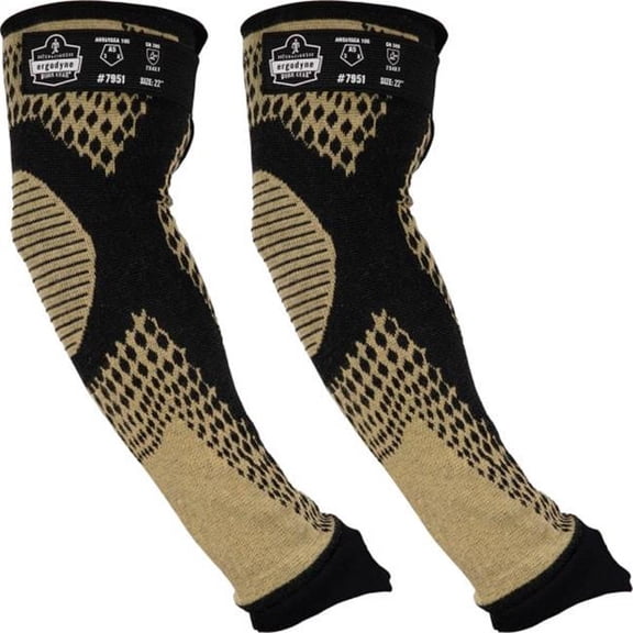 Ergodyne B3181776 22 in. Pro Flex 7951 Cut-Resistant Protective ANSI A5 Arm Sleeves, Yellow