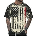 thumbnail image 2 of WREESH Casual Summer Top Men's Crew Neck T-Shirt Printed Design Independence Day Theme Multicolor, 2 of 5