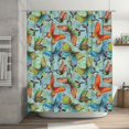 thumbnail image 5 of Rateoe Retro Flying Butterflies Shower Curtain - Fancy Bathroom Shower Curtain Sets - Waterproof Shower Curtain with Hooks with 12 Plastic Hooks 72x72 Inches, 5 of 5
