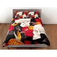 thumbnail image 3 of Ropa de cama de Halloween Cráneo y Rosas Negro Funda Nórdica Juego de colcha gótica Dormitorio, 3 of 4