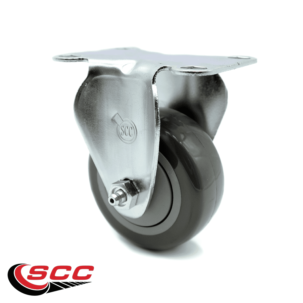 3 Inch Gray Polyurethane Wheel Rigid Top Plate Caster Service Caster Brand