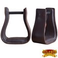 thumbnail image 2 of Handmade Western Saddle Stirrup Leathers – 66 Inches, Dark Oil Brown, With Buckles 2 of 6
