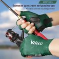 thumbnail image 2 of VILICO A0129 UPF 50+ Professional Fishing Gloves Anti Slip Half Finger Gloves for Outdoor Cycling -, 2 of 5