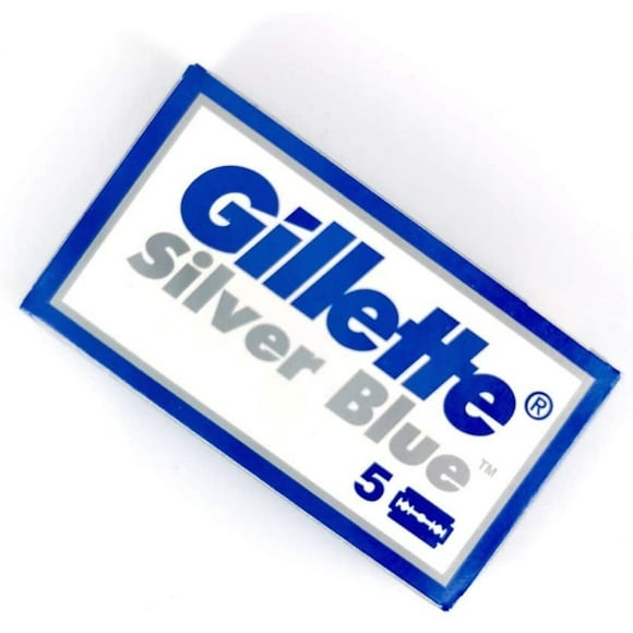Gillette Silver Blue Double Edge Safety Razor Shaving Blades (100 Blades)