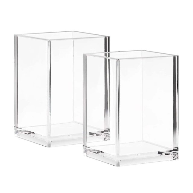 Acrylic Pen Holder Clear Pencil Holder Desk Accessories, Acrylic Pencil Cup Stationery Organizer For Office, School(c-1)