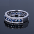 thumbnail image 2 of HeartsAndYou 1.2ct Natural Blue Sapphire Eternity Wedding Band Ring 100% 14k SOLID White Gold, 2 of 9